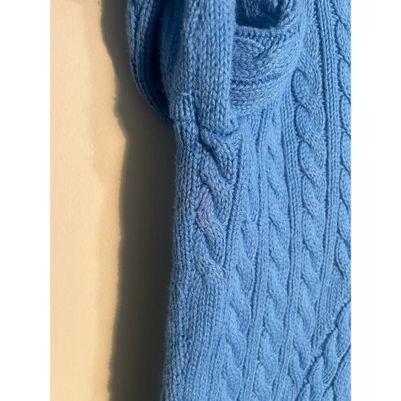 J. Crew Blue Diagonal Cable Knit Cotton Sweater Size Small - Picture 5 of 11